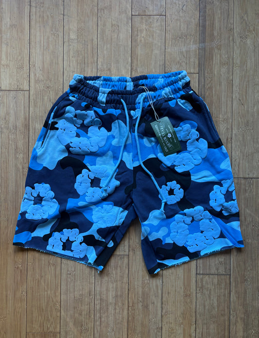 Blue Camo Cotton Wreath “Denim Tears” Shorts