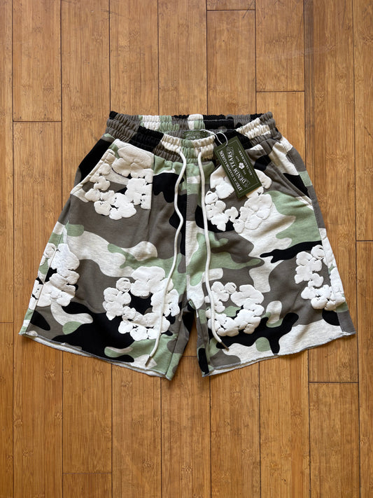 White Camo Cotton Wreath “Denim Tears” Shorts
